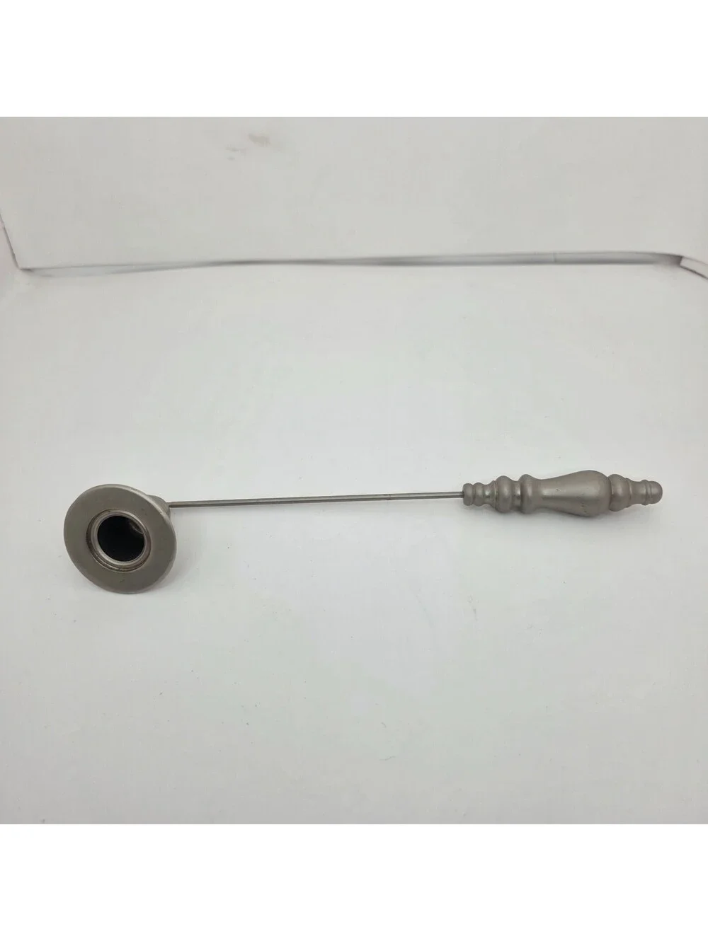 Vintage Brushed Pewter Bell Candle Snuffer Hinged Bell Flame Extinguisher 10